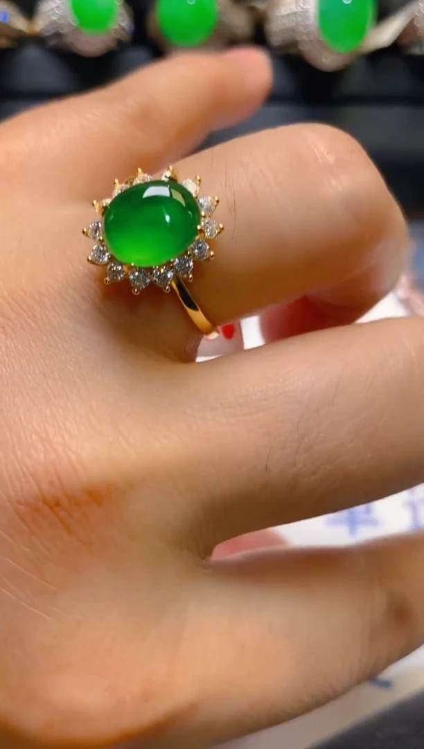 【闪购商品】翡翠耳饰银S925镶嵌天然A货翡翠1