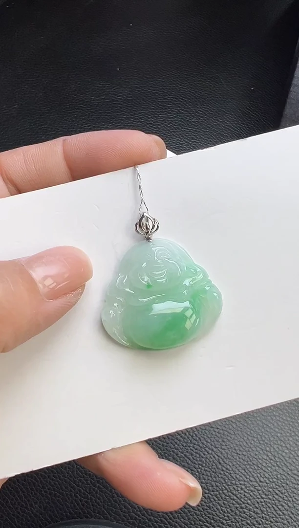 翡翠18K金镶嵌颈饰YM1148-2 佛公