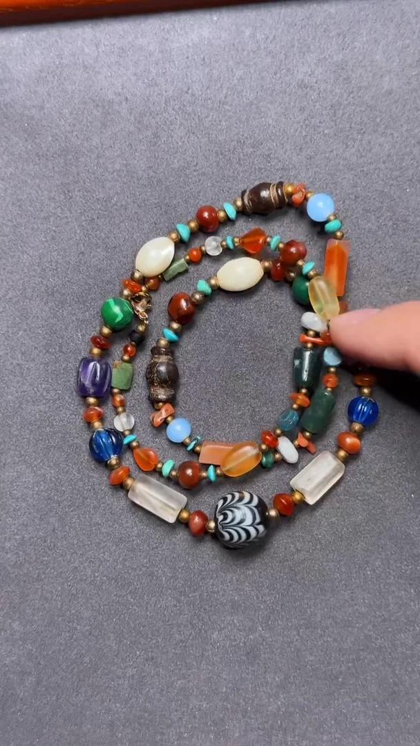 无非金属原子专属多彩拼接高古项链009