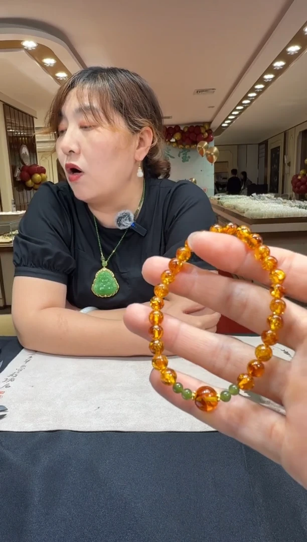 未镶嵌颈饰琥珀手串5-6