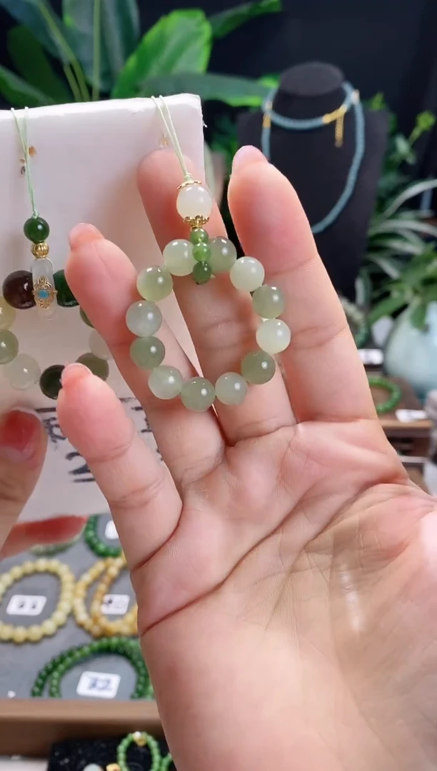 【闪购商品】和田玉挂件未镶嵌8m晴水手机链