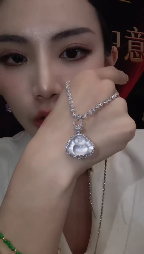 吊坠(不含链)18K金镶嵌翡翠D35