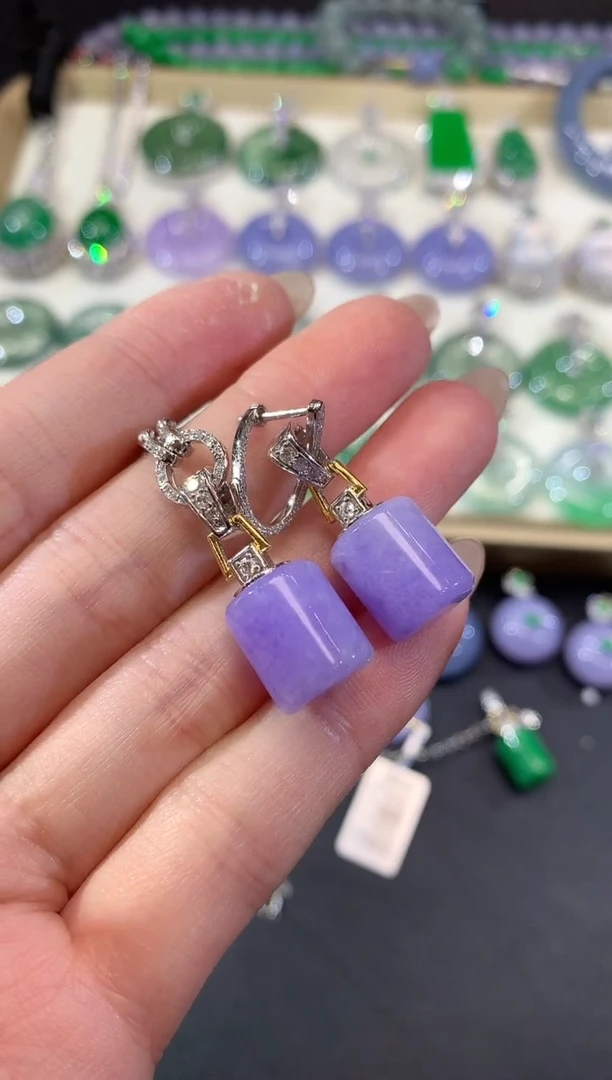 吊坠(不含链)18K金镶嵌翡翠41-秤砣（多样性发货一件（不含链扣