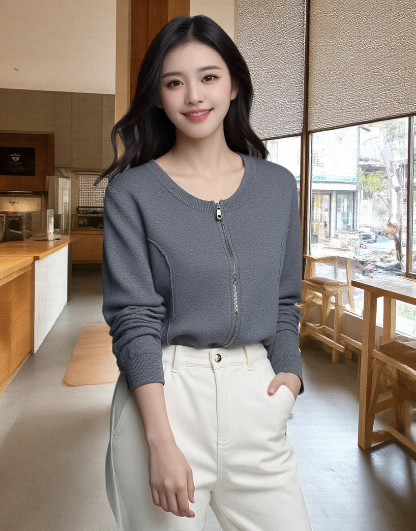 秋冬季圆领仙女风针织春季毛针织衫毛衣开衫外搭毛衫洋气