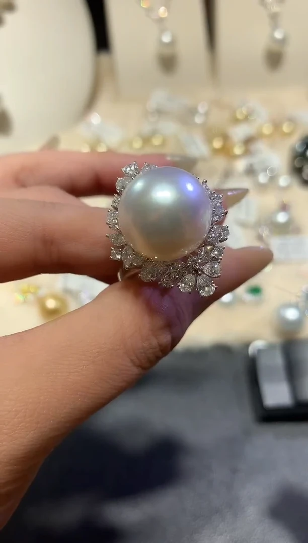 18K金镶嵌戒指-两用海水珍珠A256|38000