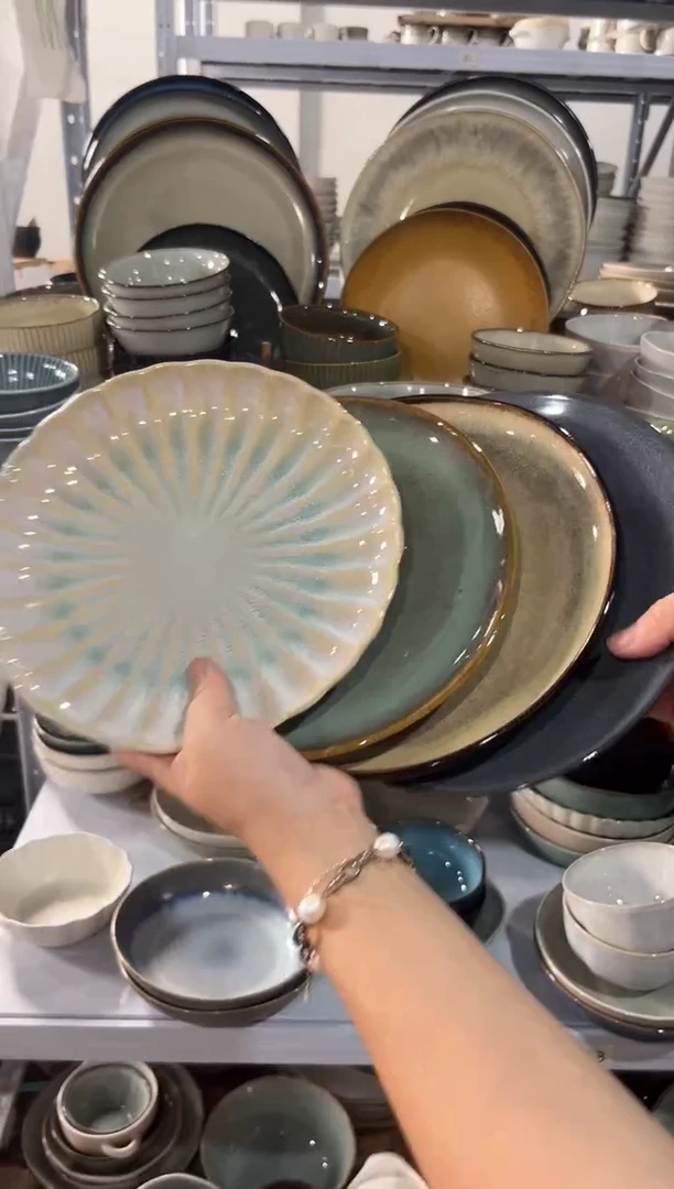 陶瓷外贸尾货瑕疵满20包邮X4 小盘组合