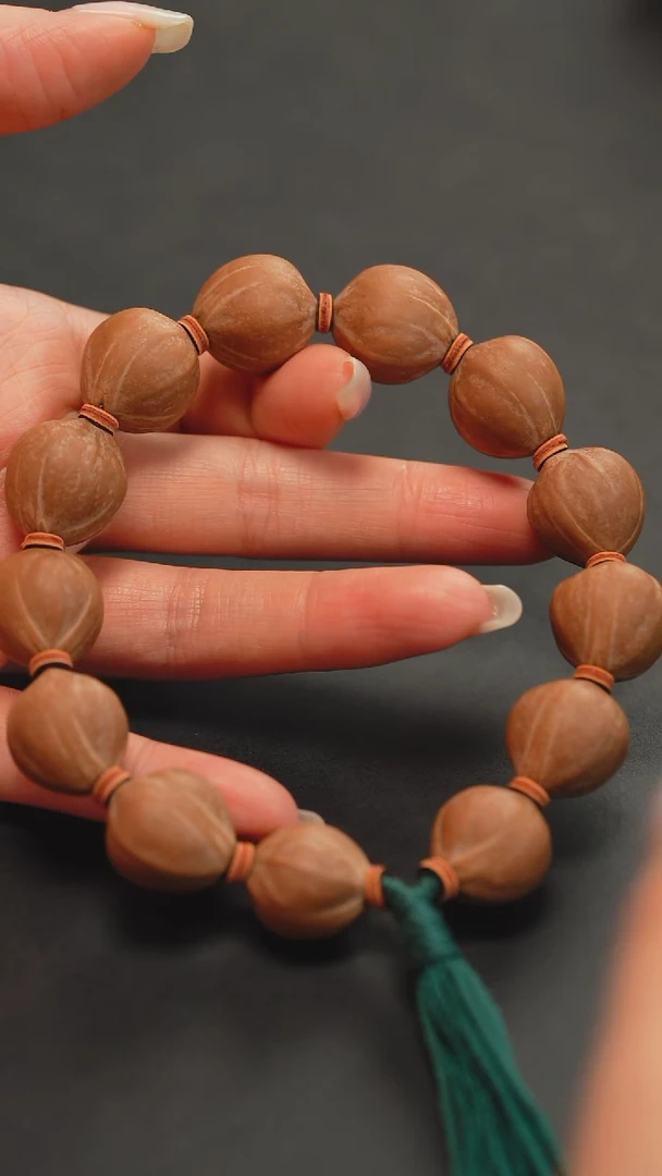 橄榄核手串1.7水晶核素串