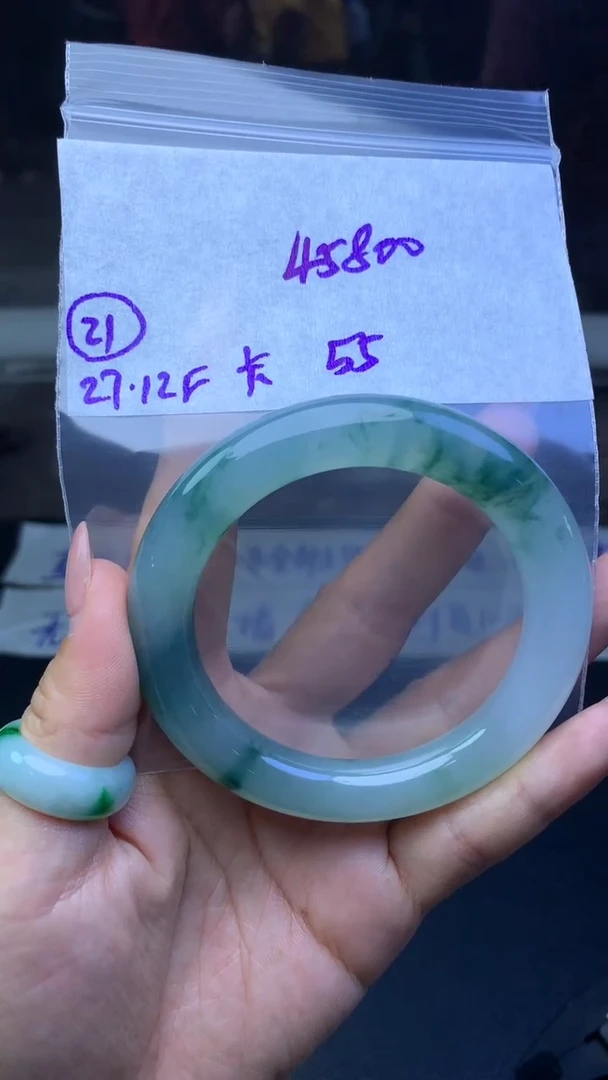 未镶嵌定制翡翠毛货需精细抛光21号45800元55圈