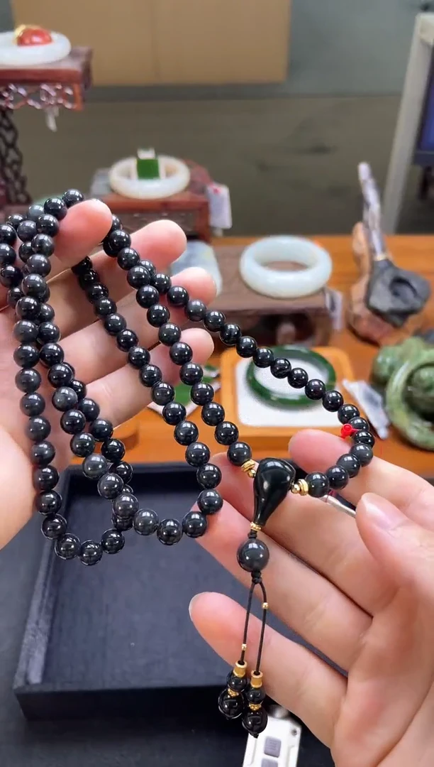 项链未镶嵌和田玉卡8若羌青花 108项链 多样性发一