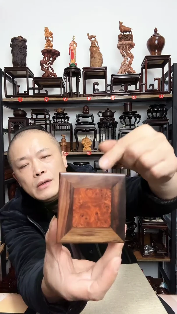 紫砂底座木7正方8高