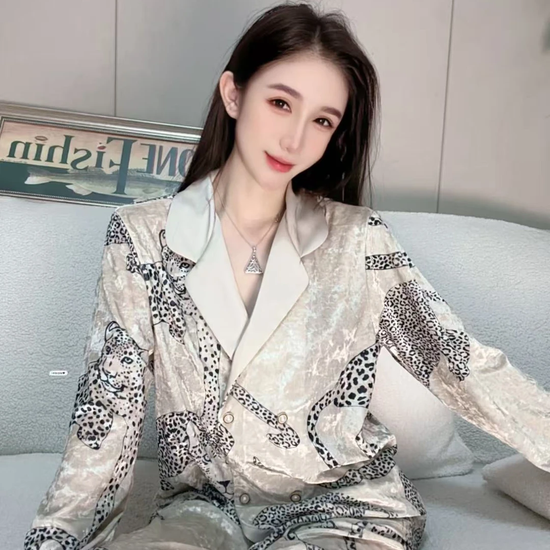 SIEOYJIEA/私迹大榕家大刘eva【高奢金钱豹】女款气质家居服睡衣
