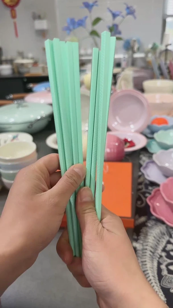 【闪购商品】瓷筷子SPS6双盒装-孔雀青