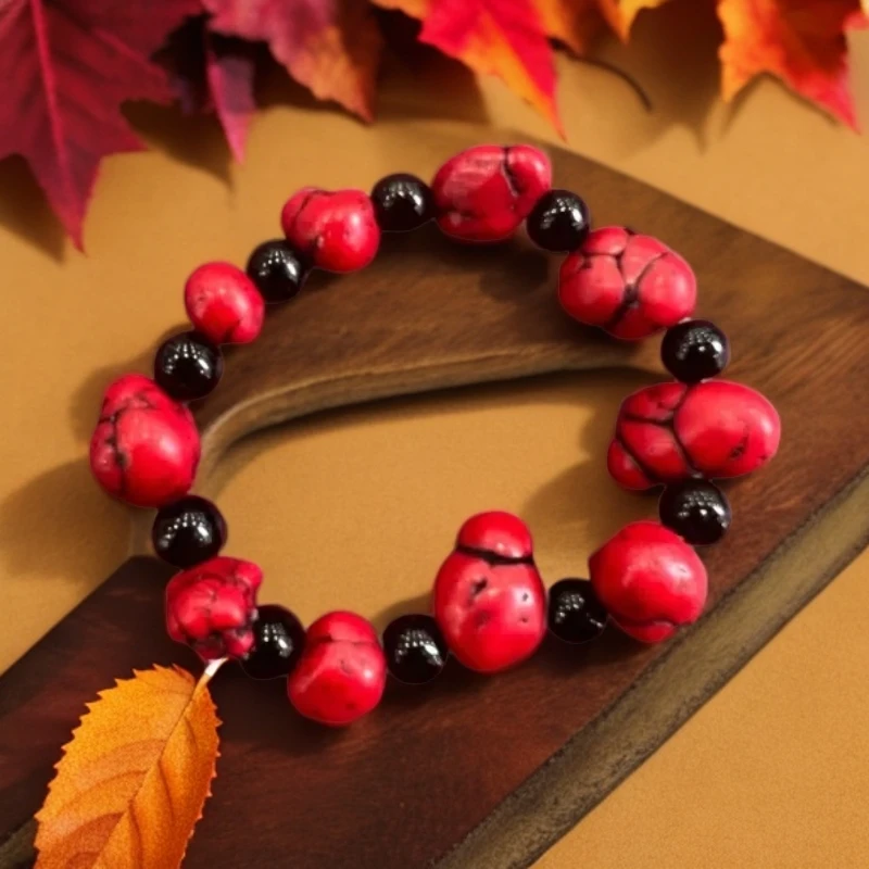 非金属莫桑石手链 红色珊瑚手串（福利品)