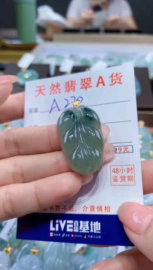 颈饰18K金镶嵌翡翠天然翡翠A货挂件