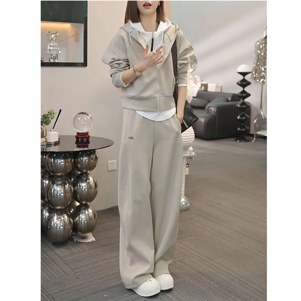高级感休闲运动服套装女春秋新款韩版时尚洋气开衫卫衣卫裤两件套