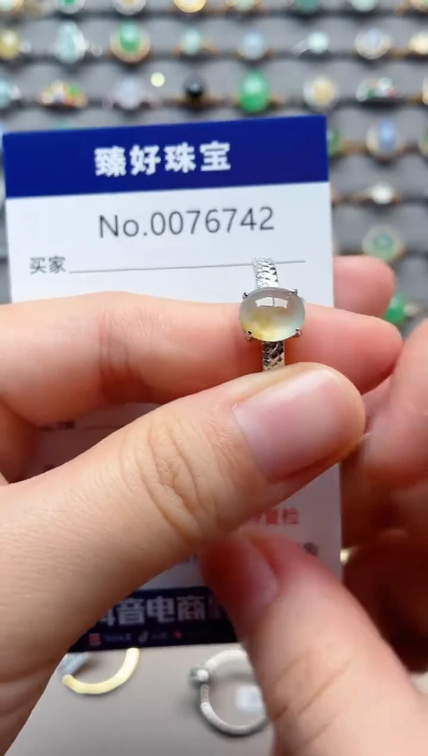 银S925镶嵌戒指翡翠1