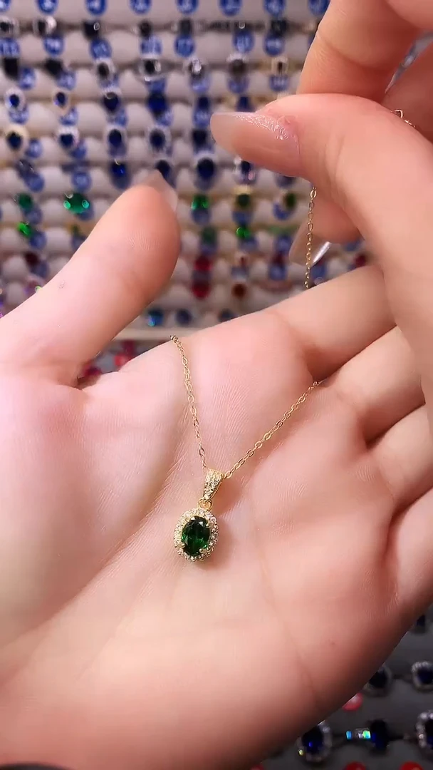 【闪购商品】透辉石吊坠赠链银S925镶嵌11111