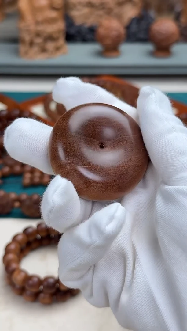 檀香木吊坠5X2平安扣 印度老山檀香