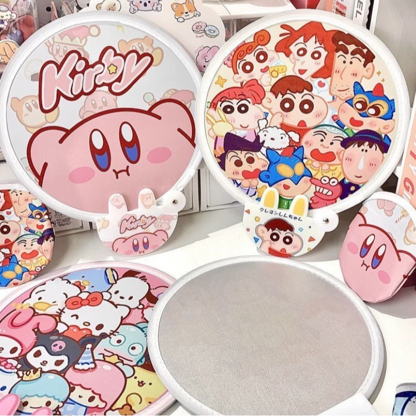 反光折叠团扇便捷折叠扇学生迷你扇布面便携小扇子卡通户外圆扇