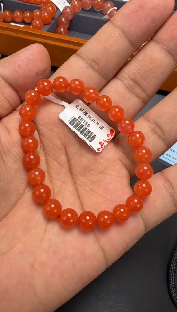 未镶嵌手串南红玛瑙a***心7mm樱桃红