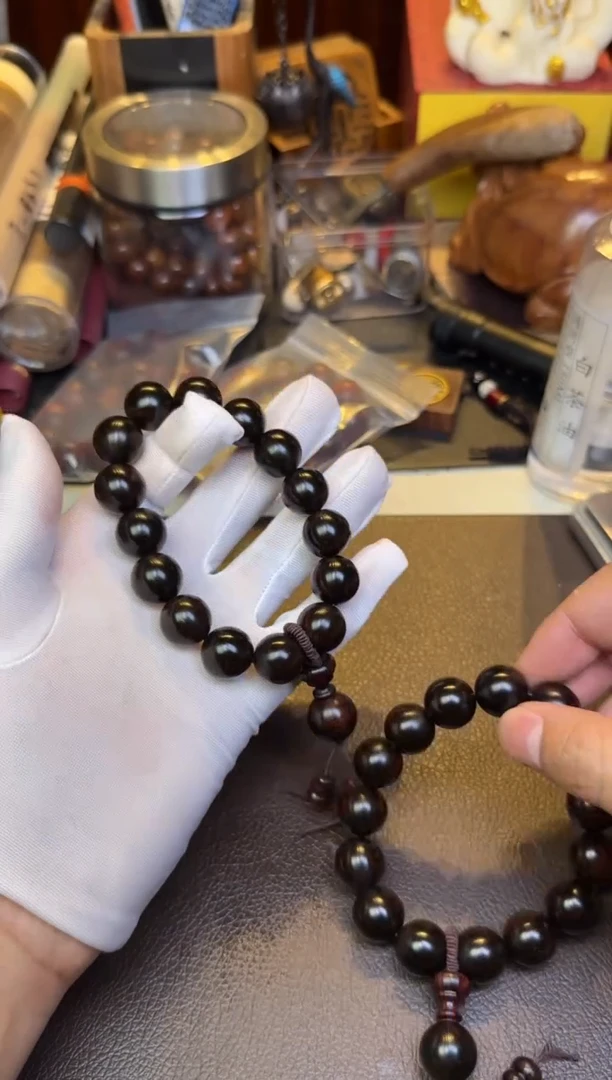 黄花梨/降香黄檀手串/手链花梨公玉化黑油1.5单圈