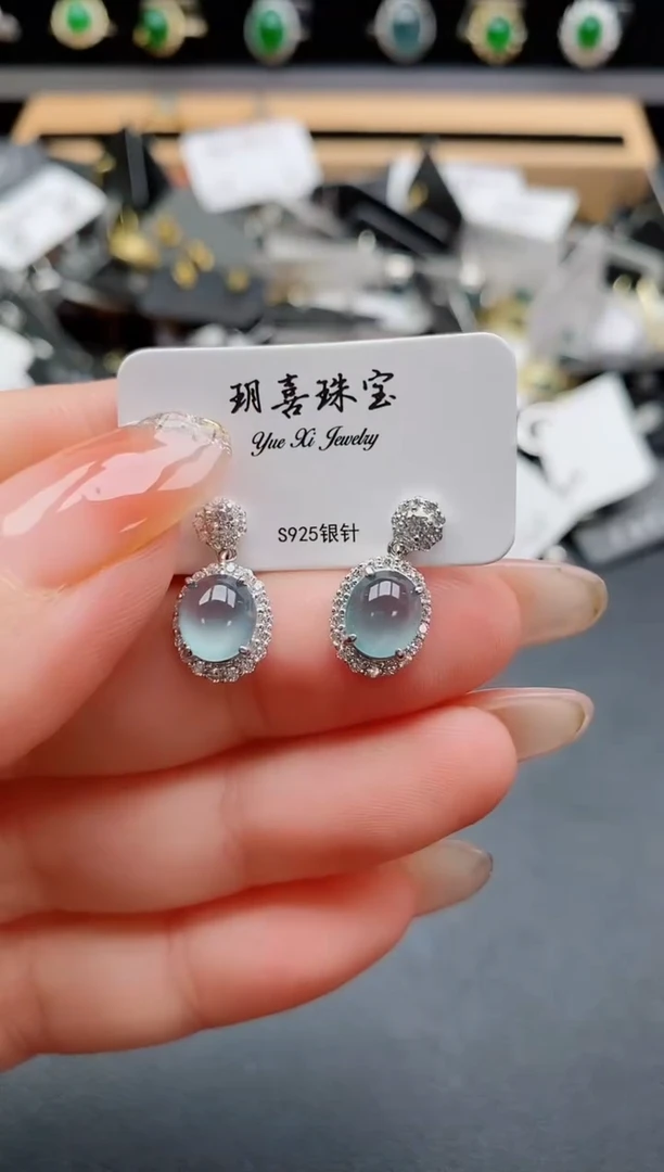 银S925镶嵌戒指翡翠1