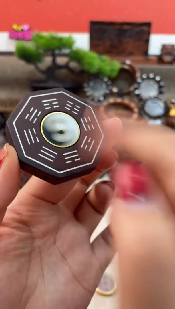 木枣木镶银八角山花