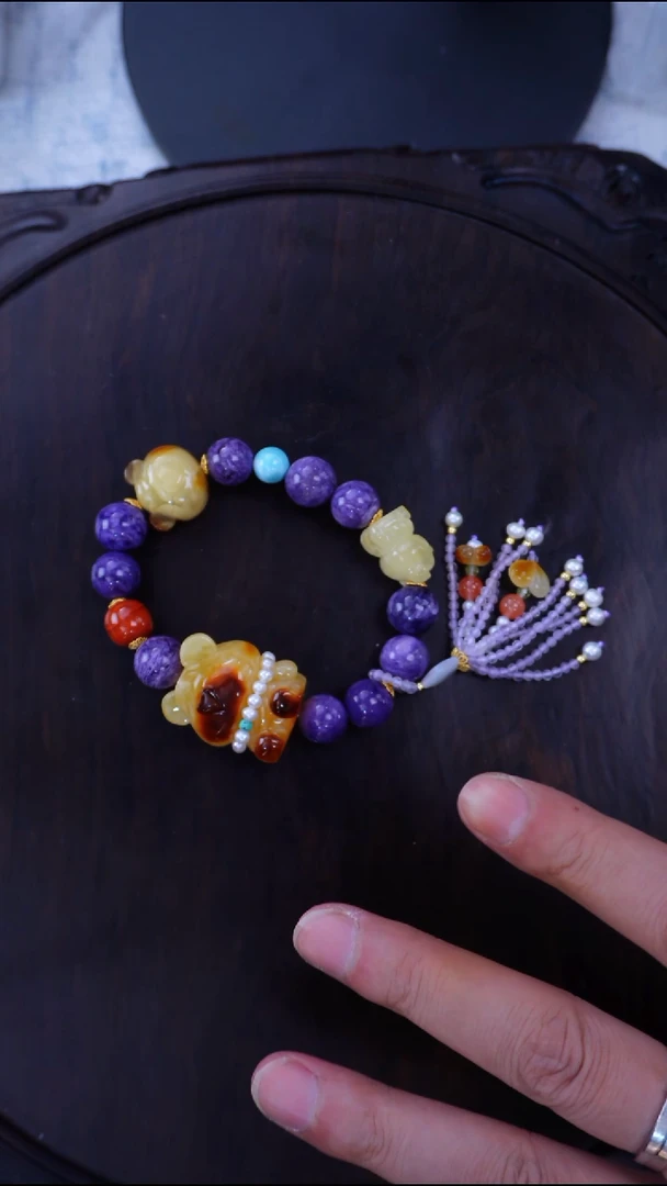 手链琥珀未镶嵌1.4日 多样性发其一