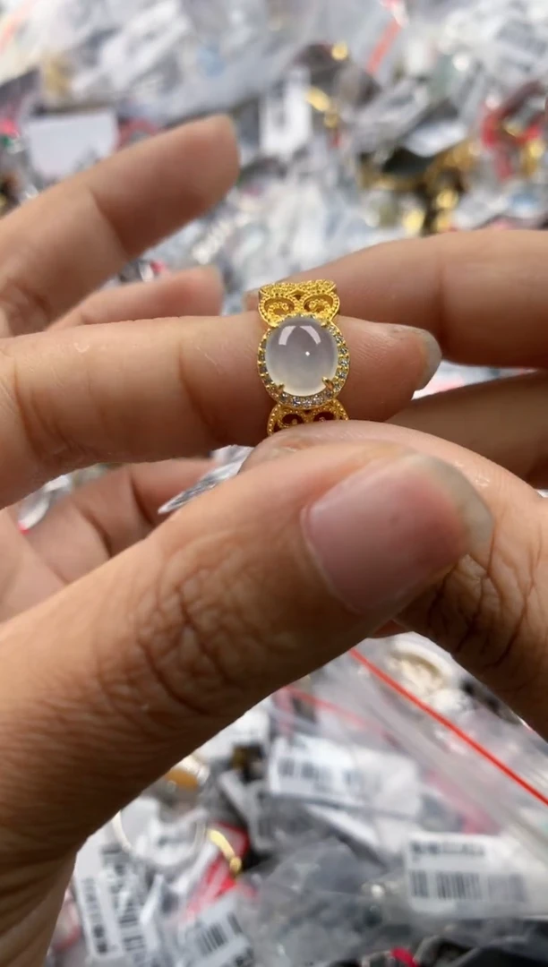 银S925镶嵌戒指翡翠11     5