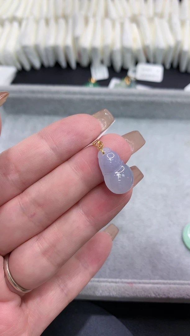 吊坠(不含链)18K金镶嵌翡翠11