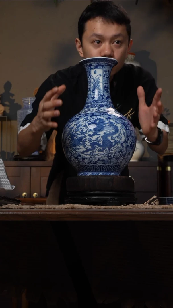 摆件WN问泥景德镇陶瓷花瓶摆件