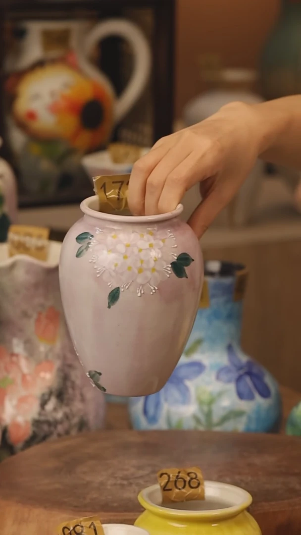 陶瓷172景德镇设计师手作花器摆件侘寂风