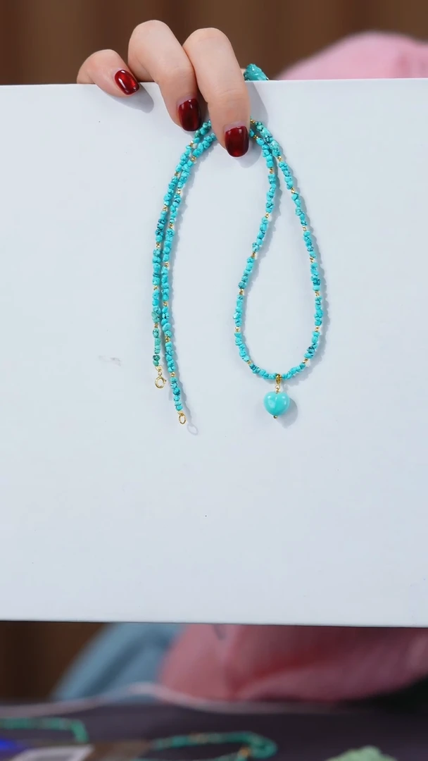 【闪购商品】绿松石项链18K金镶嵌1