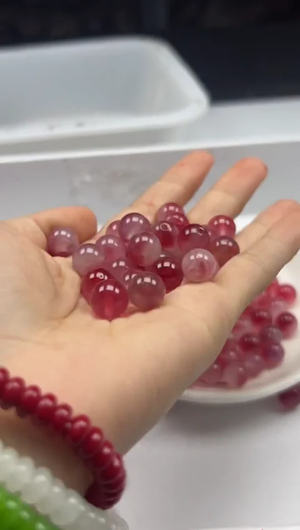 玛瑙/玉髓颈饰未镶嵌w492桃花玉10mm*20颗