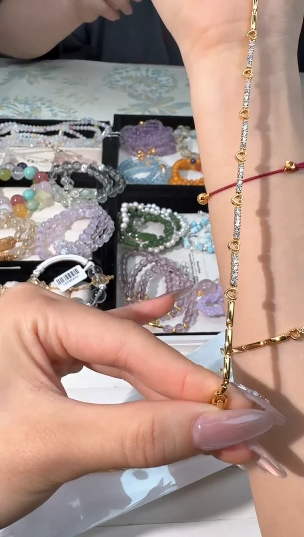 水晶手链未镶嵌G008金色爱心手链