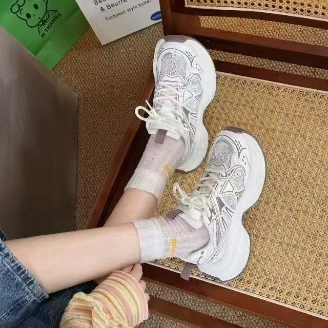 【808-1】2025年新款老爹鞋女休闲百搭时尚夏季网面女鞋