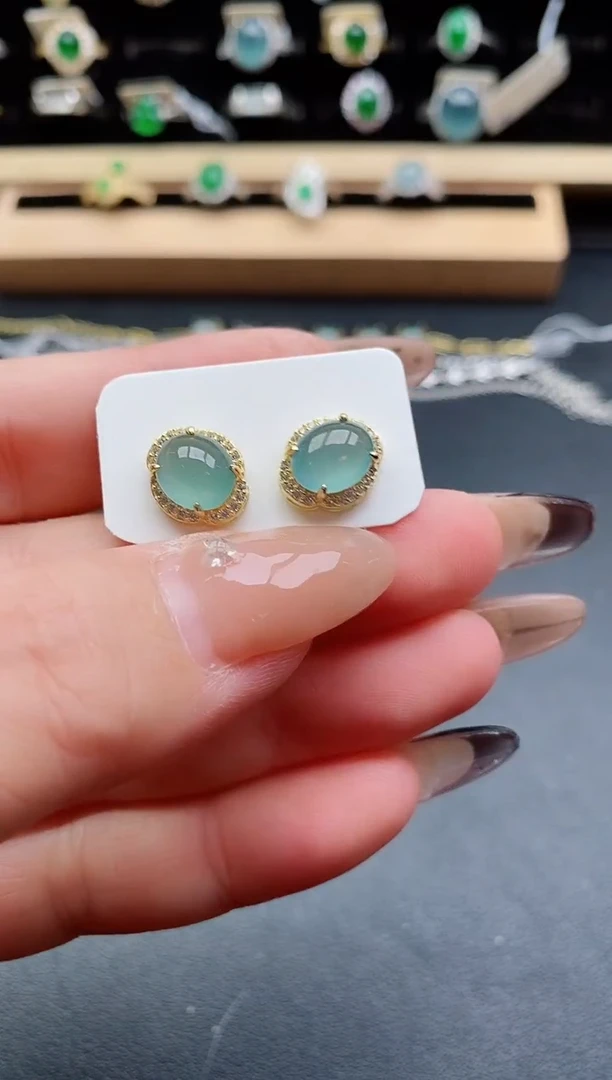 银S925镶嵌戒指翡翠1