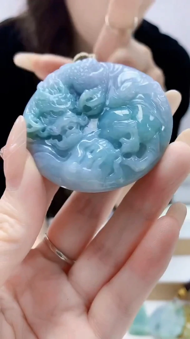 未镶嵌定制翡翠4829DD-毛货挂件125