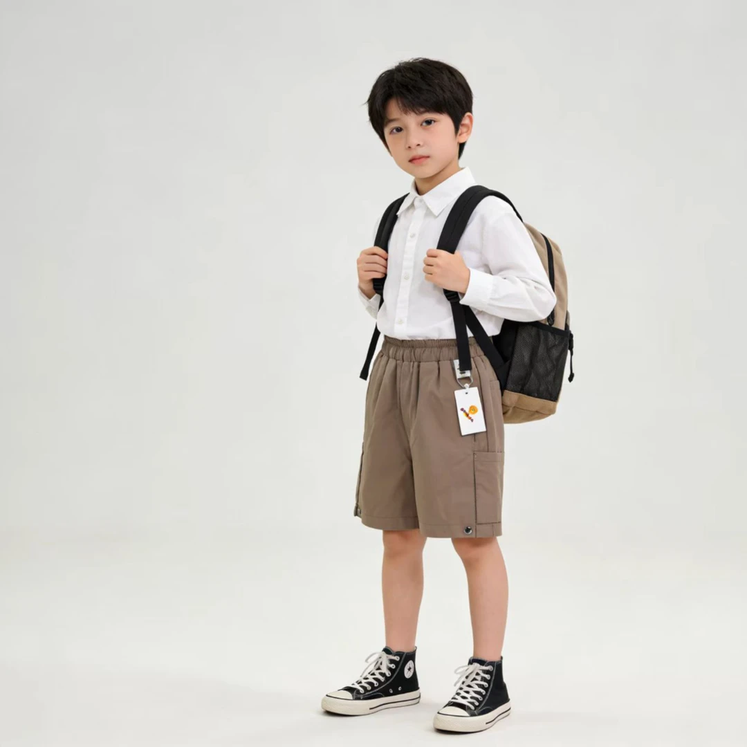 军绿色夏装男童短裤