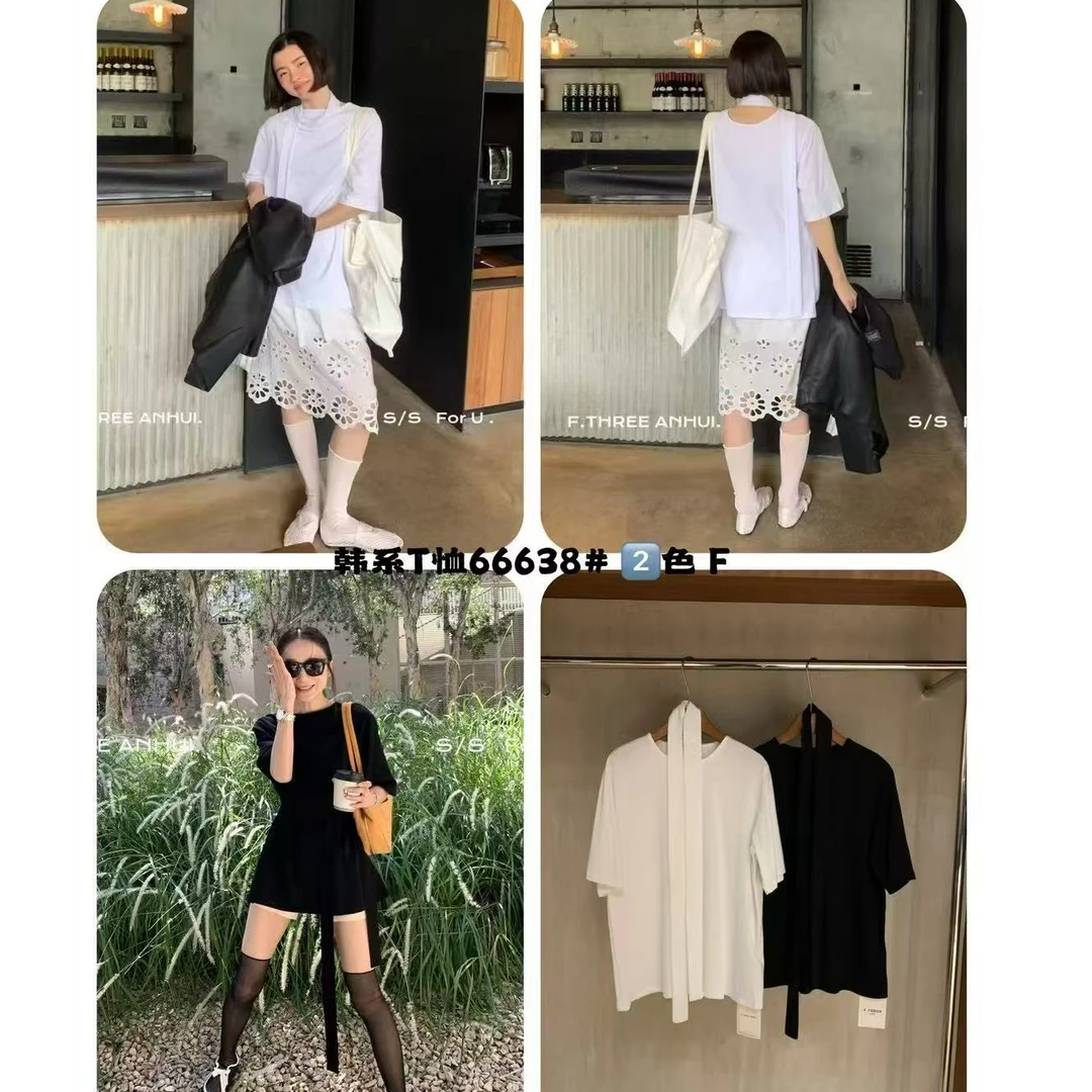 十三行三姐妹-夏季福秒基础大板型宽松T恤#66638