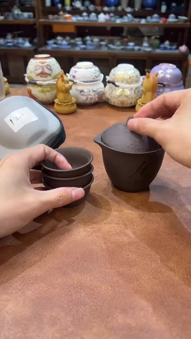 真的很便宜会开片的旅行茶具