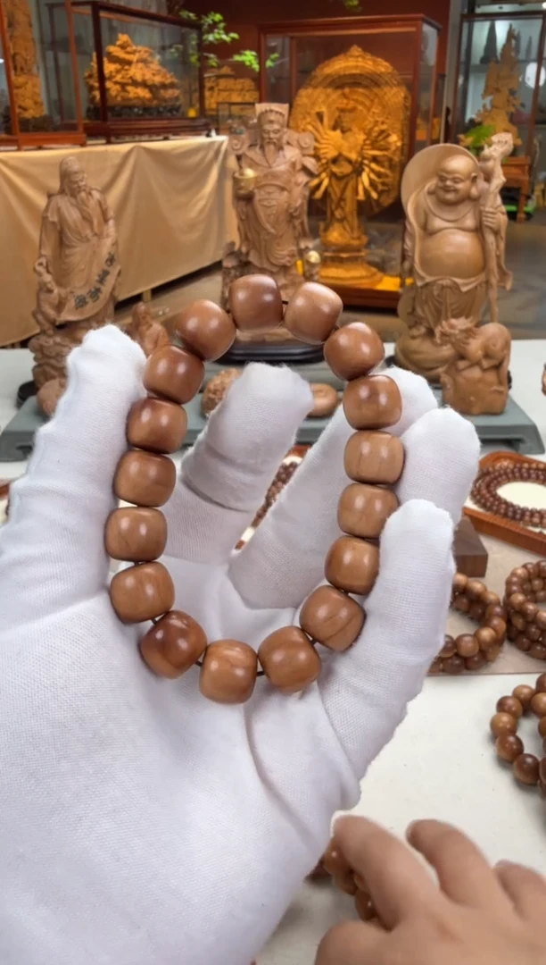 檀香木手串/手链12X13顺纹沉水精挑货头黑肉单圈