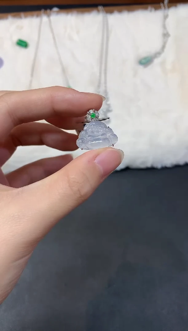 吊坠(不含链)18K金镶嵌翡翠W388|3980