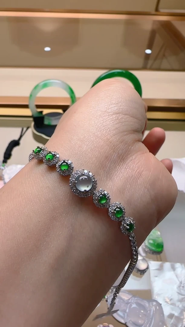 【闪购商品】翡翠手链银S925镶嵌多样性团购发一件