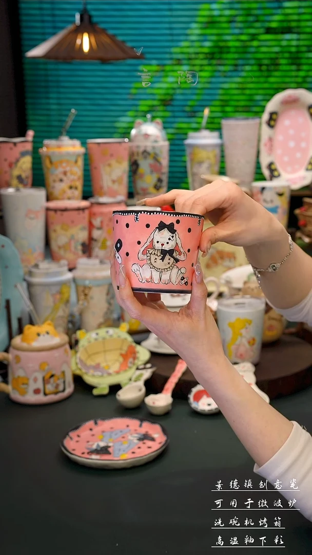 景德镇手绘手握杯