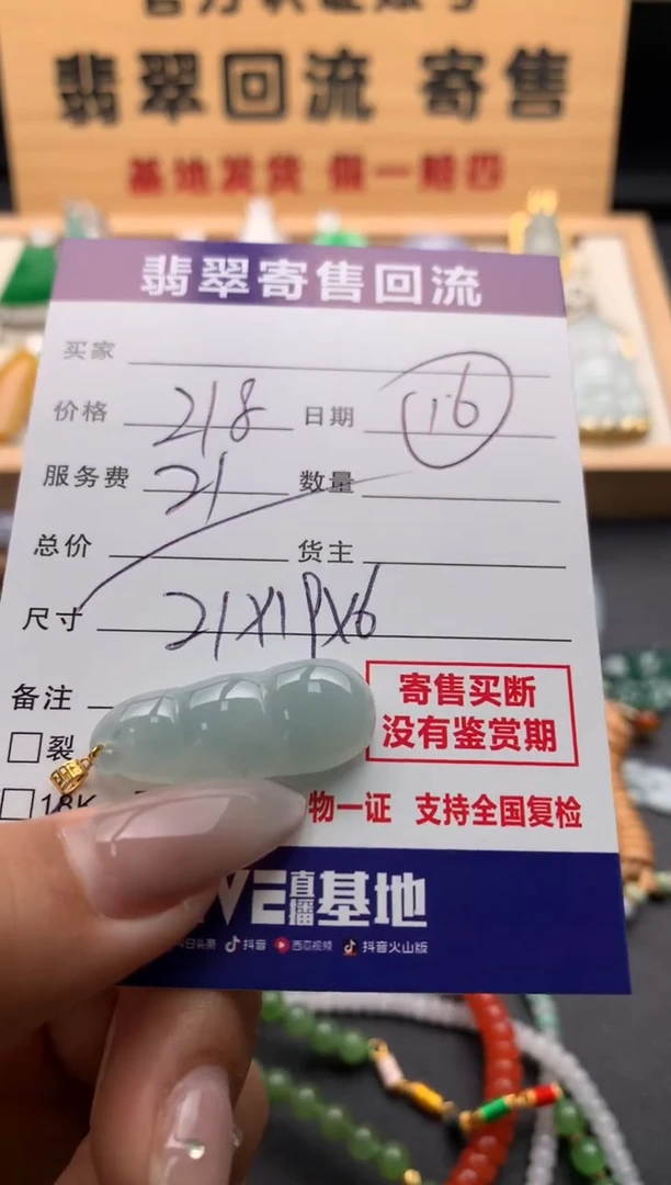 翡翠18K金镶嵌颈饰10128845