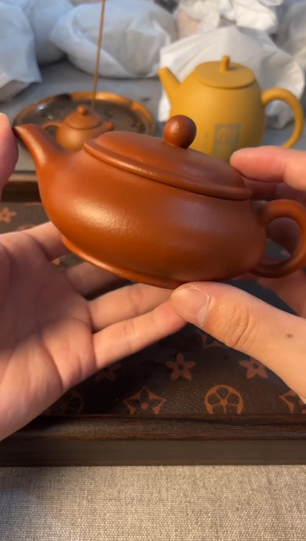茶杯紫砂-橘皮寒江紫砂壶