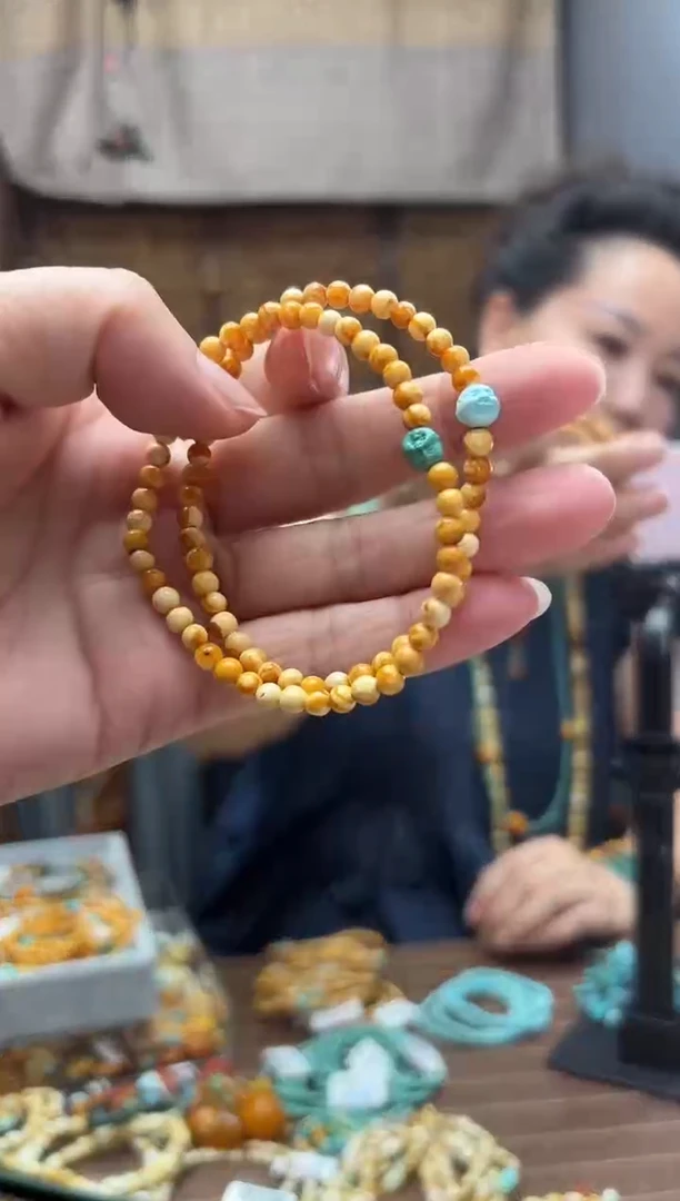 未镶嵌颈饰蜜蜡多样性发一件设计款 手串弥勒 叠戴款