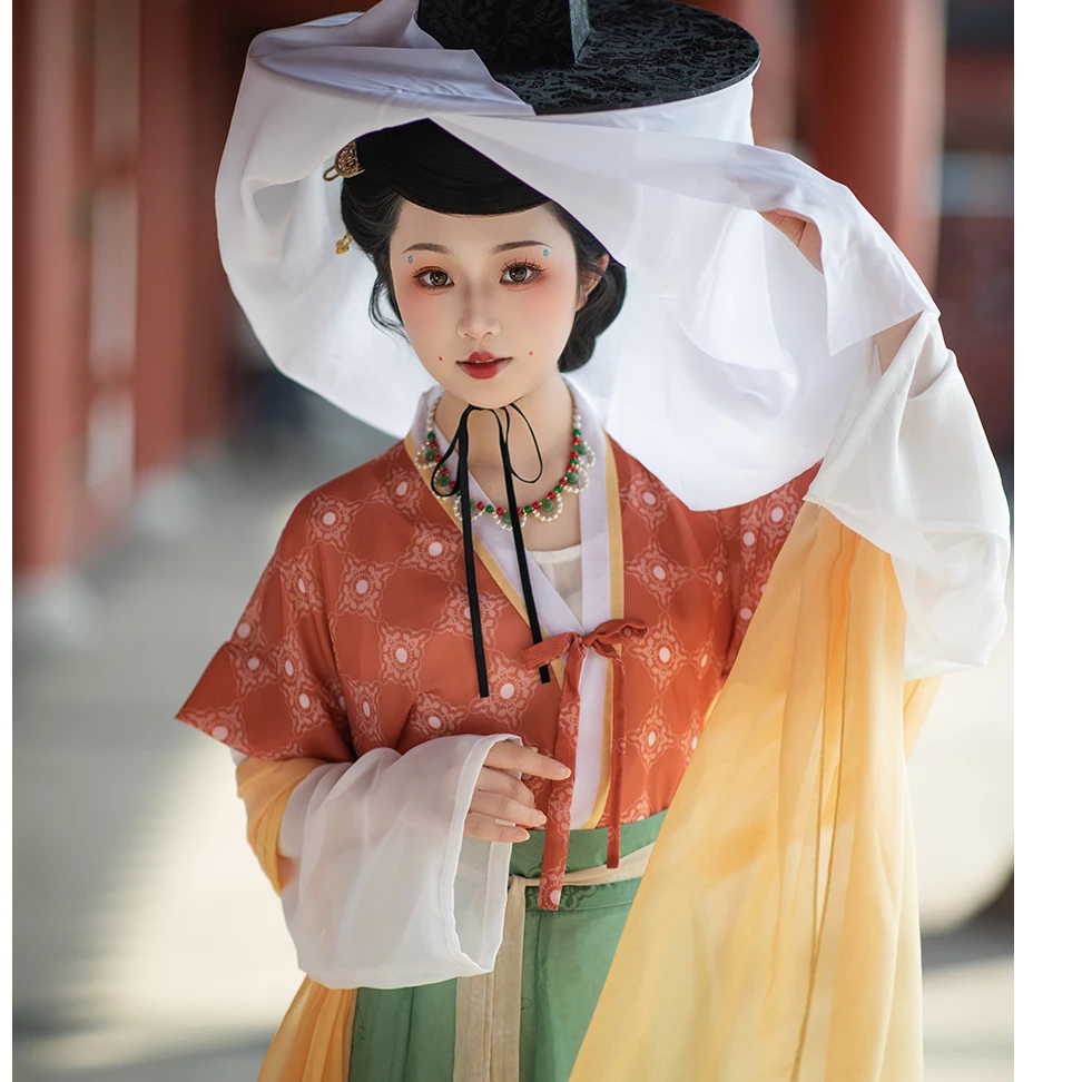 秋季汉黛记唐褙子汉服齐腰12破裙汉服女轻复原汉女