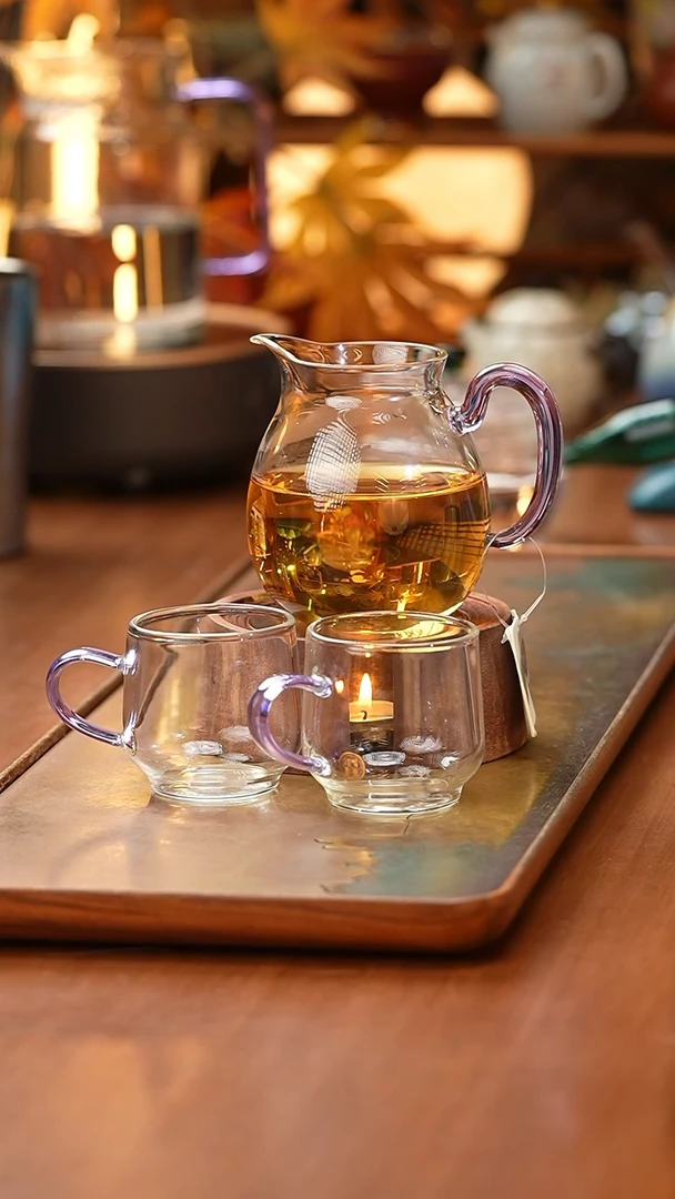 禾器清悦茶海浅紫+暗香疏影水月杯2入浅紫